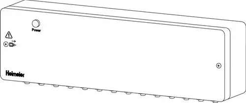 Klemmbereich zur Verdrahtung von Raumthermostaten und Stellantrieben der Marke IMI Hydronic Engineering, mit Stromanzeige und Sicherheitsindikator auf der Vorderseite.